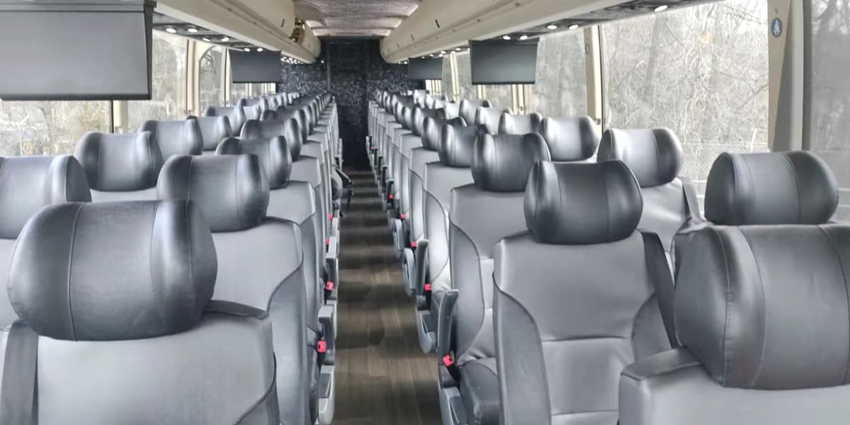 interior of a coach bus